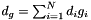 $d_g = \sum_{i=1}^N d_i g_i$